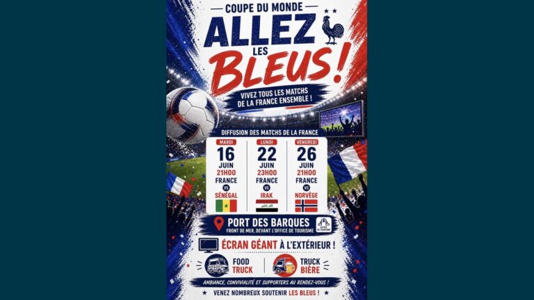 Allez les Bleus ! Écran géant Coupe du Monde — Port-des-Barques