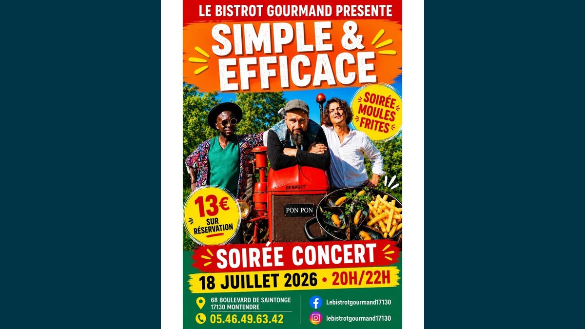 Soirée concert moules-frites au Bistrot Gourmand à Montendre