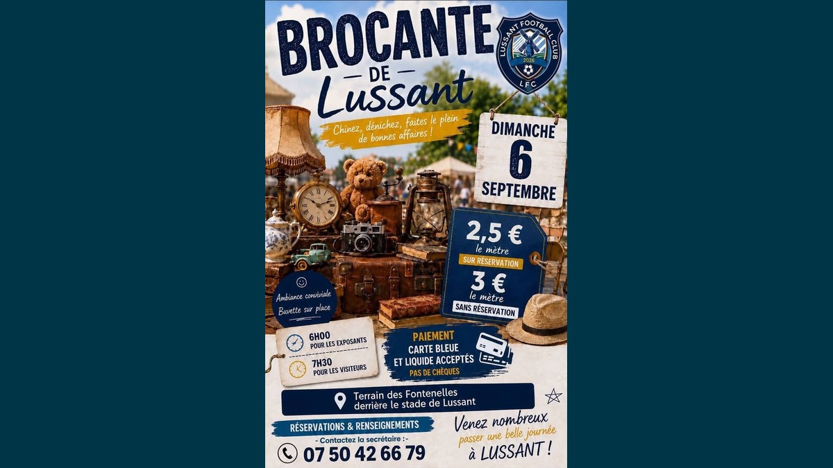Brocante de Lussant 2026 : chinez au Terrain des Fontenelles