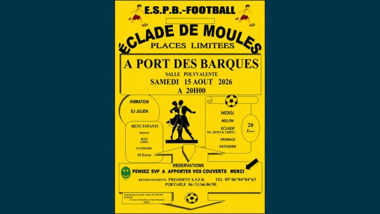 Éclade de moules et soirée dansante à Port-des-Barques le 15 août