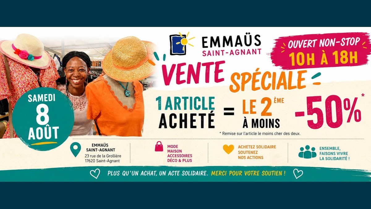 Vente spéciale Emmaüs à Saint-Agnant