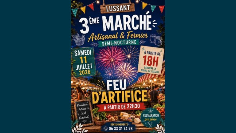 Feu d’artifice à Lussant : marché artisanal et soirée d’été