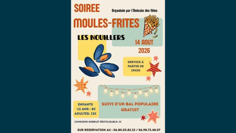 Soirée Moules-Frites et Bal Populaire à Les Nouillers le 14 Août 2026