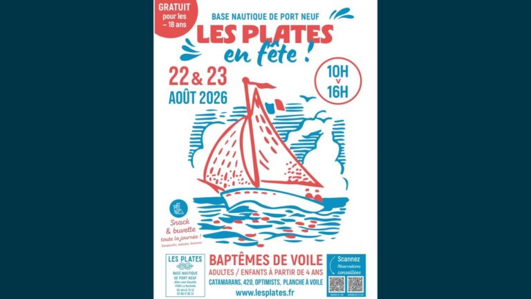 Baptêmes de voile à La Rochelle : Les Plates en fête les 22 et 23 août 2026
