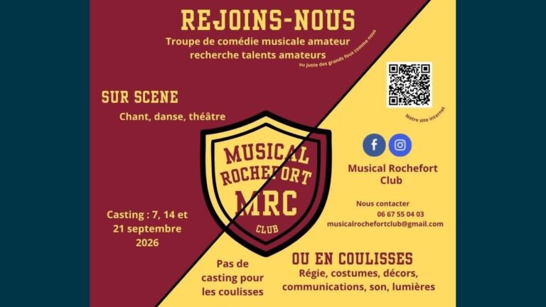 Casting comédie musicale Rochefort 2026 : le Musical Rochefort Club recrute sa troupe