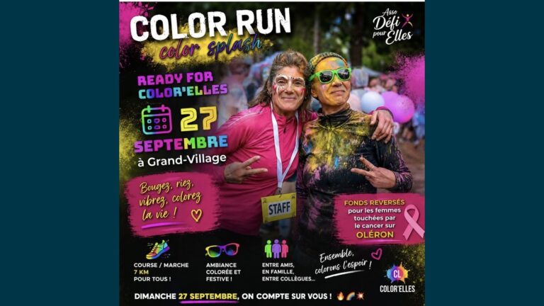 Color Run Color'Elles : une course solidaire haute en couleur à Oléron