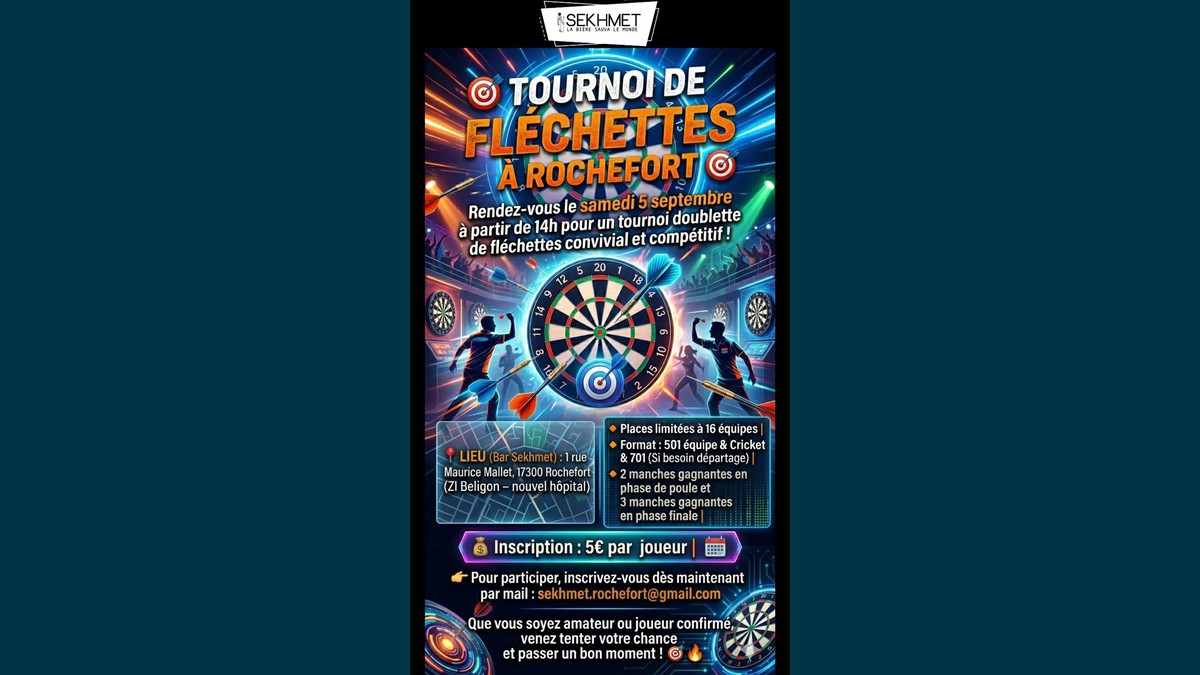 Tournoi de Fléchettes au Bar Sekhmet à Rochefort
