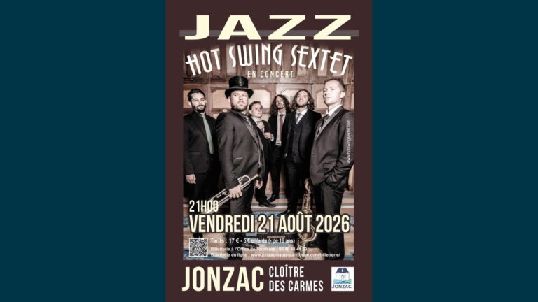 Concert Jazz à Jonzac : le Hot Swing Sextet enflamme le Cloître des Carmes