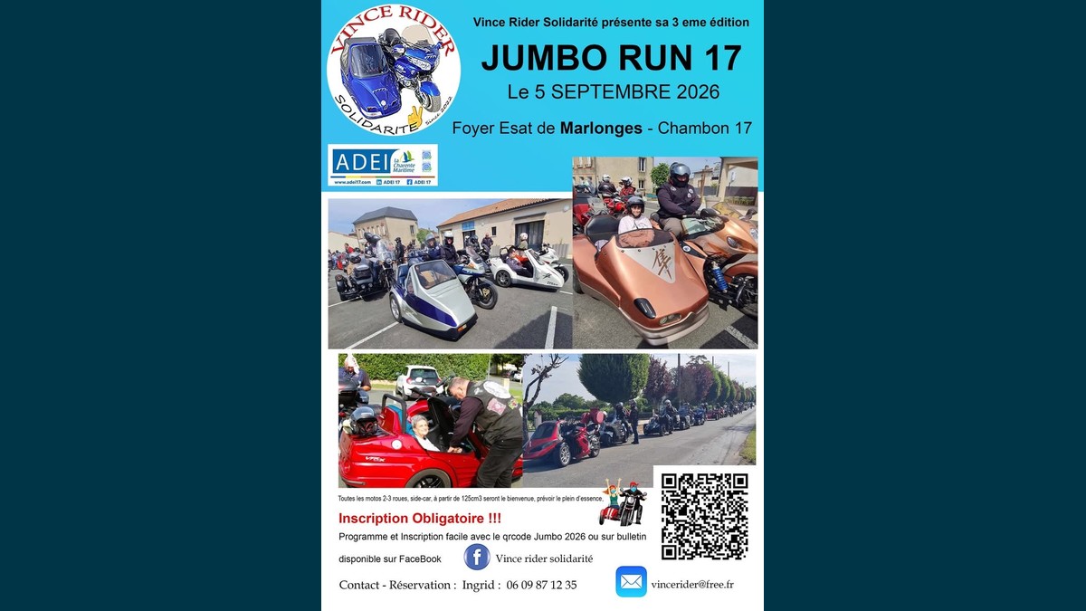 Jumbo Run 17 - 3ème édition : une balade moto solidaire à Chambon