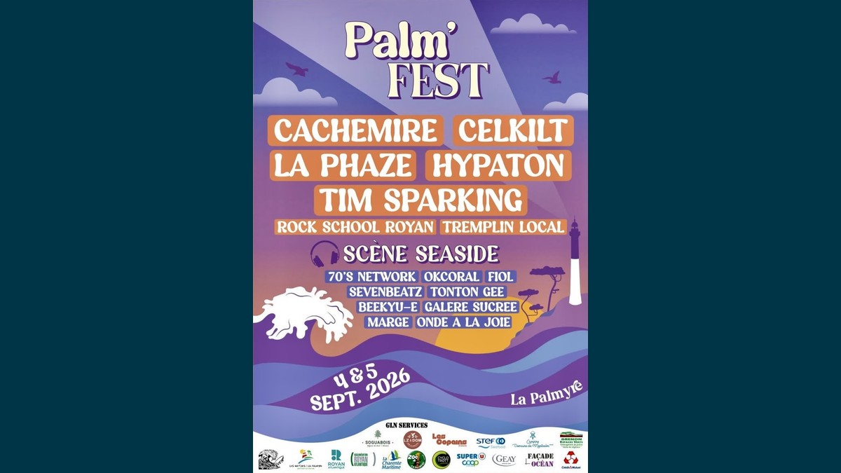 Palm Fest 2026 à La Palmyre : rock, électro et coucher de soleil sur la Côte Sauvage