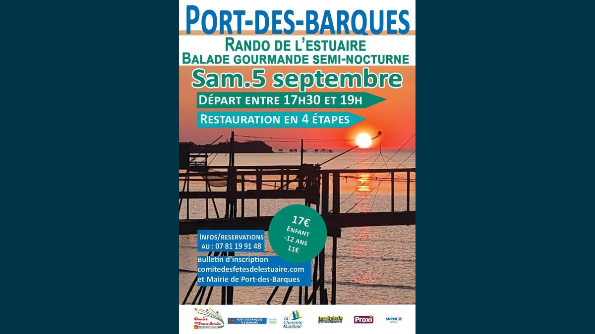 Rando de l'Estuaire : balade gourmande semi-nocturne à Port-des-Barques