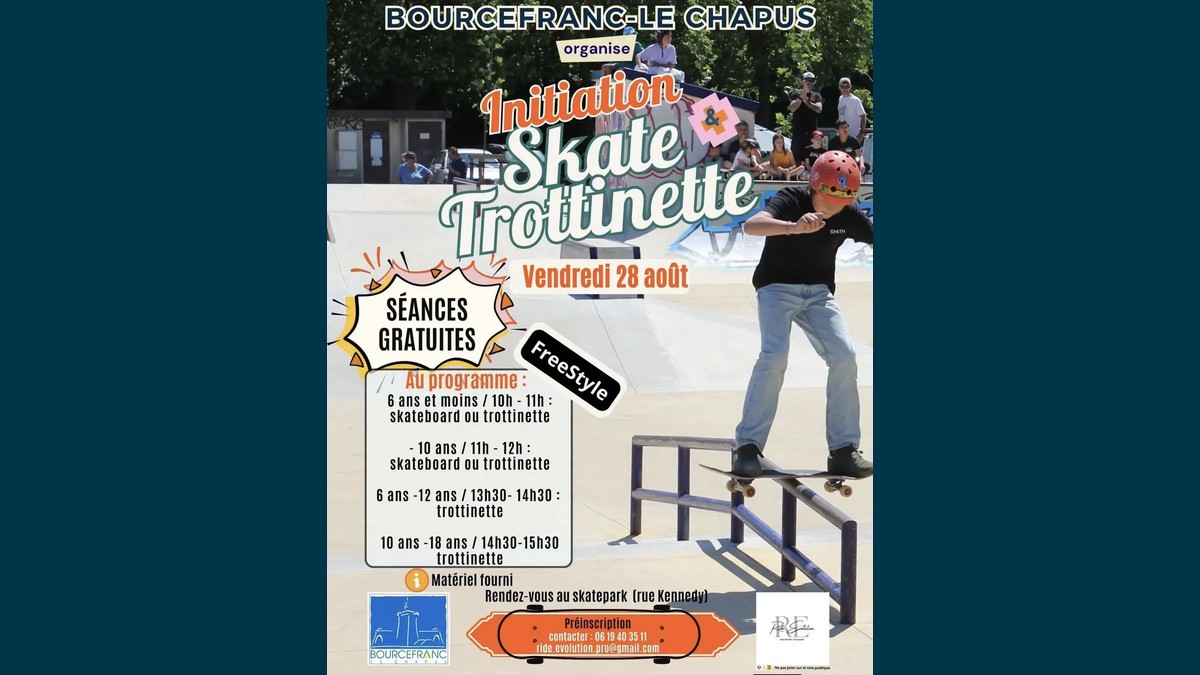 Initiation gratuite au skate et à la trottinette à Bourcefranc-le-Chapus