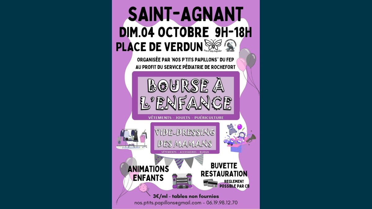 Bourse à l'enfance et vide-dressing des mamans à Saint-Agnant
