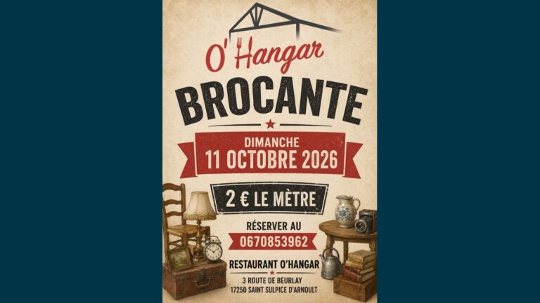 Brocante d'automne à Saint-Sulpice-d'Arnoult : le restaurant O'Hangar ouvre ses étals