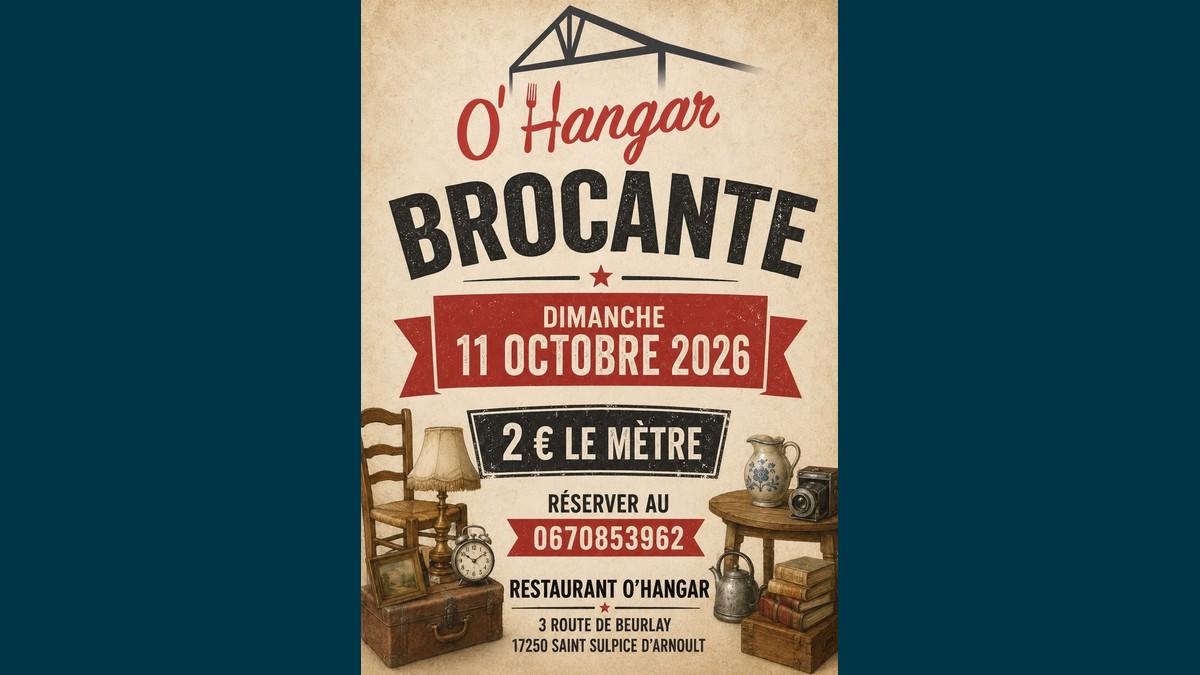 Brocante d'automne à Saint-Sulpice-d'Arnoult : le restaurant O'Hangar ouvre ses étals