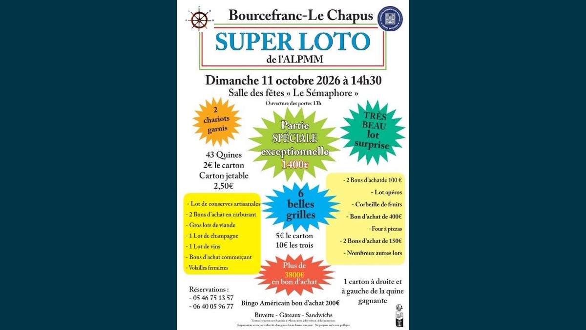 Super Loto de l'ALPMM à Bourcefranc-Le Chapus