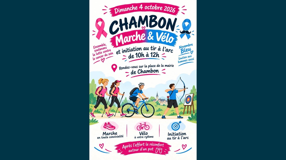 Marche & Vélo solidaire à Chambon pour Octobre Rose et Novembre Bleu