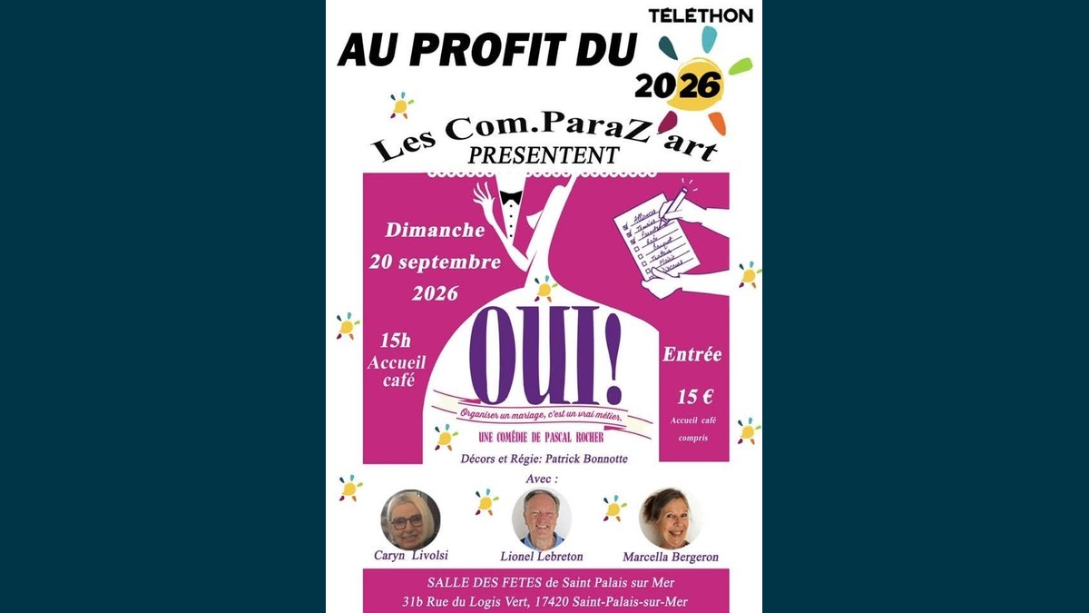 parazart-site Comédie "OUI !" au profit du Téléthon à Saint-Palais-sur-Mer