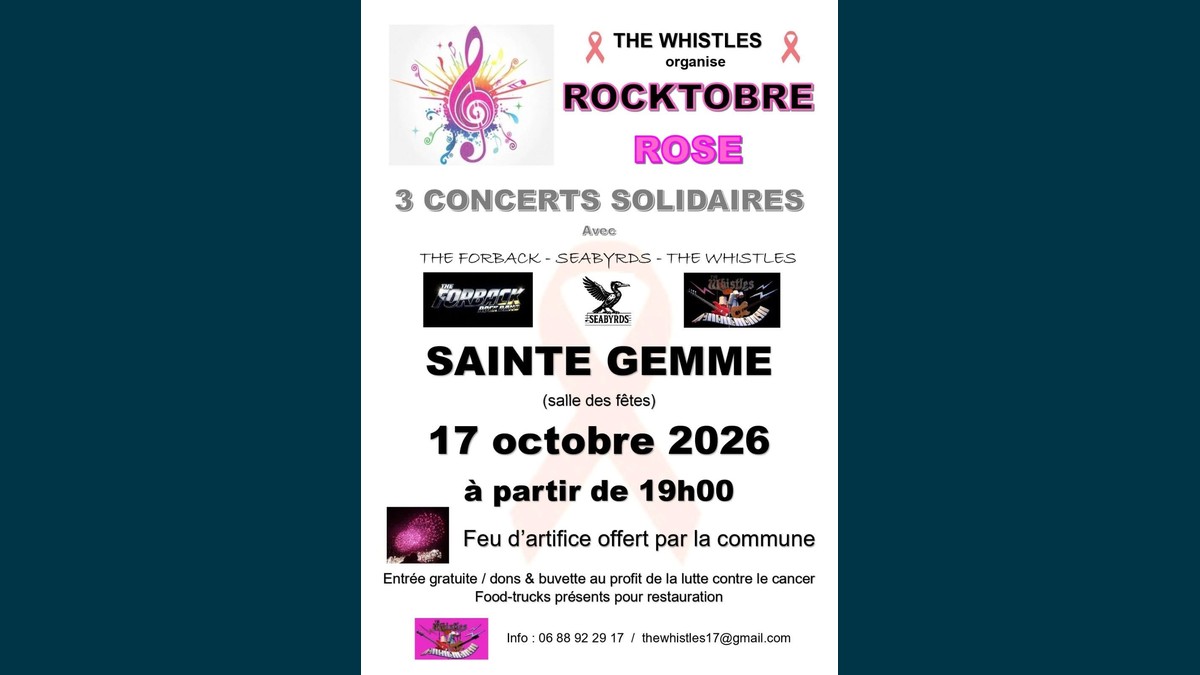Rocktobre Rose : 3 concerts solidaires à Sainte-Gemme