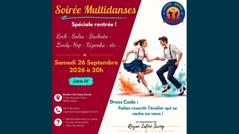 Soirée Multidanses spéciale rentrée à Médis avec Royan Latino Swing