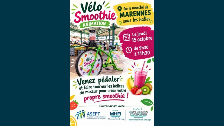 Vélo'Smoothie Marennes 2026 : pédalez pour votre smoothie