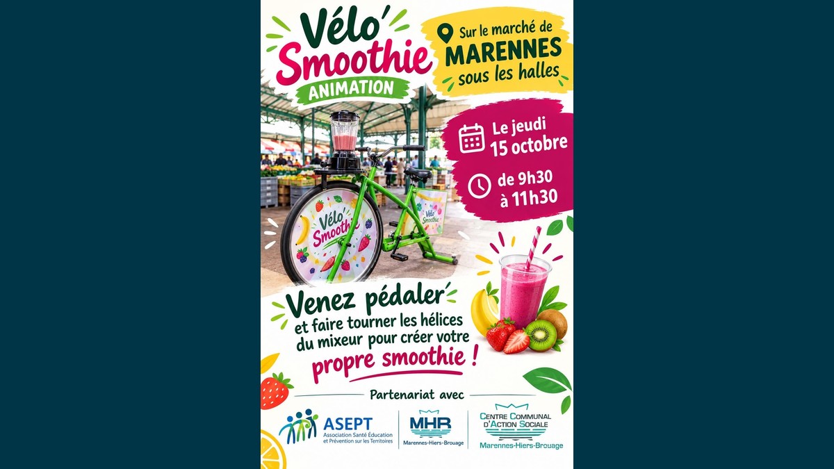 Vélo'Smoothie Marennes 2026 : pédalez pour votre smoothie