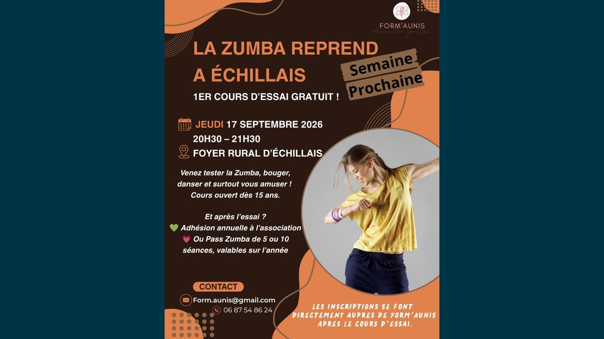 La Zumba reprend à Échillais - Cours d'essai gratuit