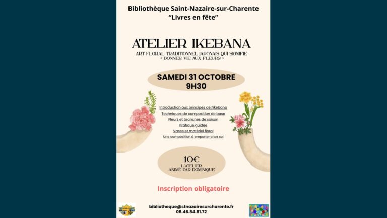 Un atelier ikebana pour s&rsquo;initier à l&rsquo;art floral japonais à Saint-Nazaire-sur-Charente