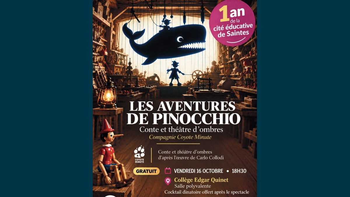 Les Aventures de Pinocchio - Conte et théâtre d'ombres à Saintes