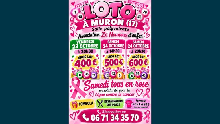 Loto géant à Muron : trois sessions solidaires avec Ze Nounous d'enfer