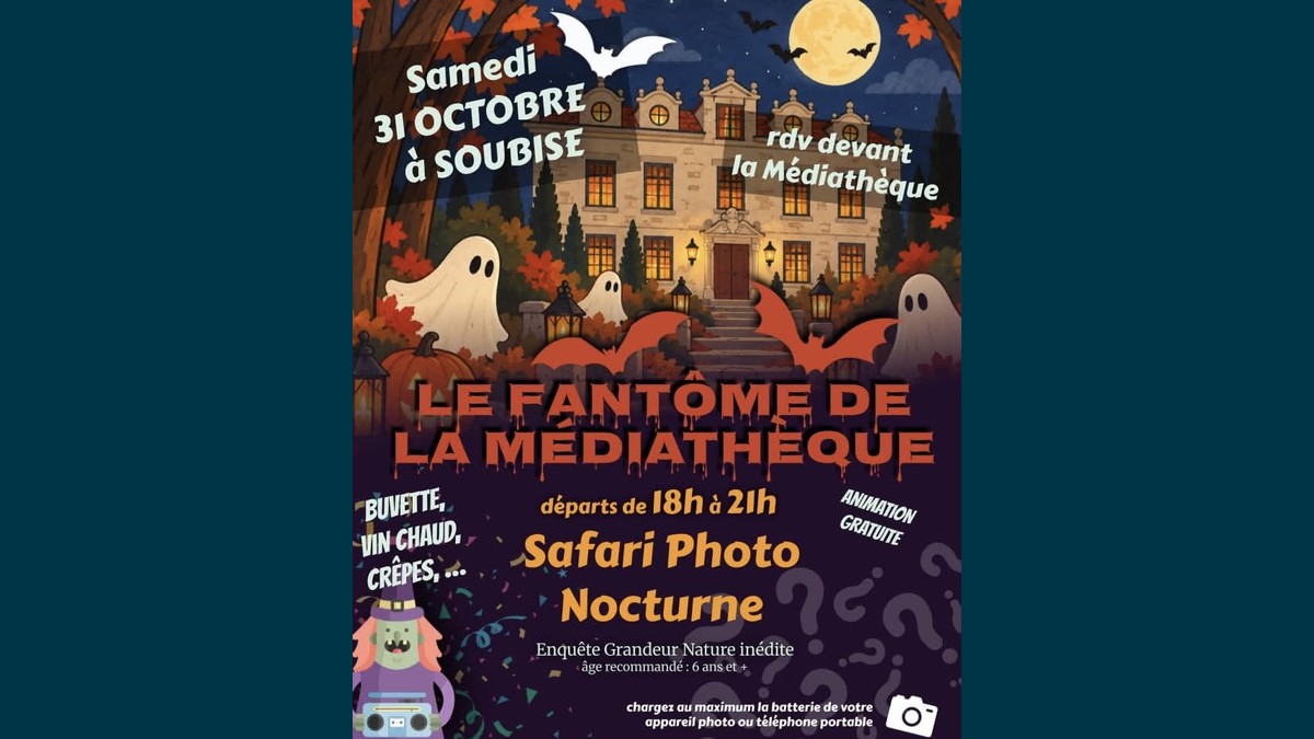 Le Fantôme de la Médiathèque : un safari photo nocturne pour Halloween à Soubise