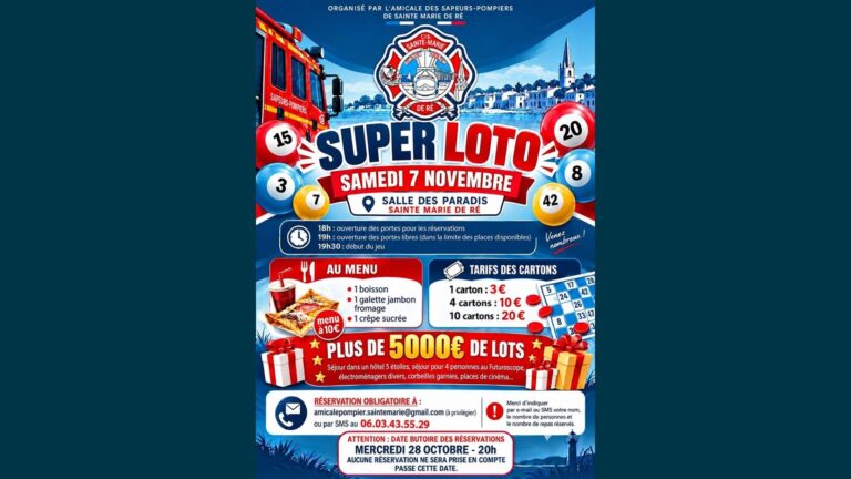 Super Loto de l'Amicale des Sapeurs-Pompiers de Sainte-Marie-de-Ré